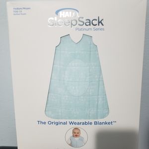 HALO Sleepsack Medium, Quilted Cotton Muslin, Pyramid Mint, 1.5 Tog 6-12 month